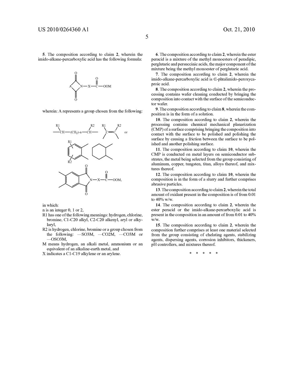 Use of oxidants for the processing of semiconductor wafers, use of a composition and composition therefore - diagram, schematic, and image 06