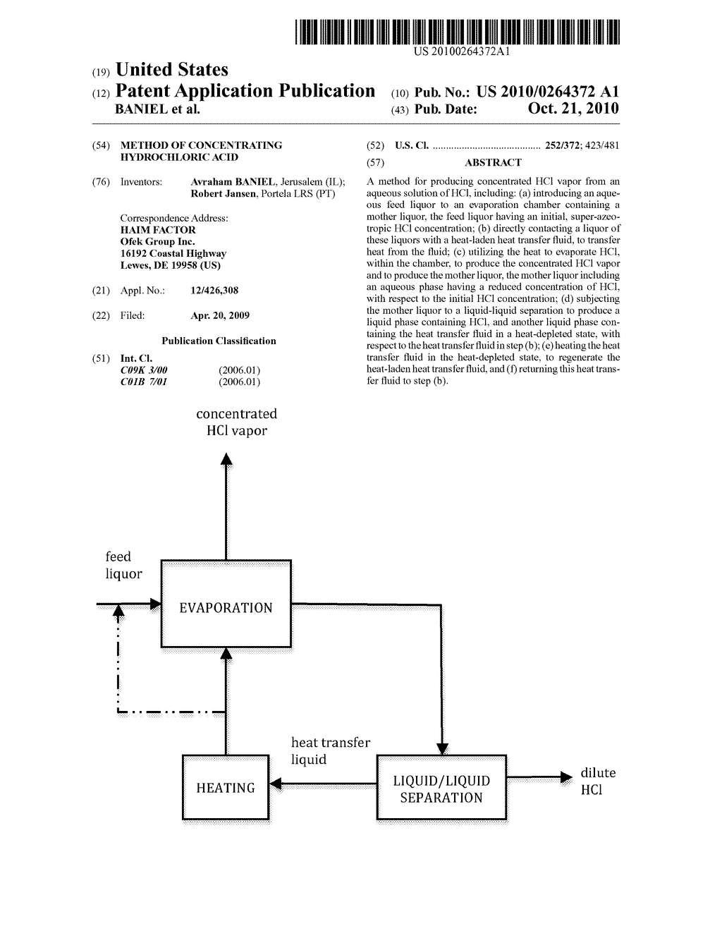 Method of Concentrating Hydrochloric Acid - diagram, schematic, and image 01