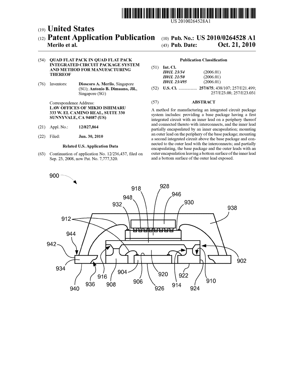 QUAD FLAT PACK IN QUAD FLAT PACK INTEGRATED CIRCUIT PACKAGE SYSTEM AND METHOD FOR MANUFACTURING THEREOF - diagram, schematic, and image 01