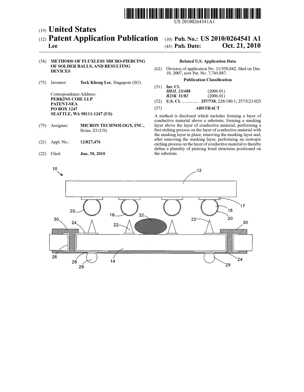 METHODS OF FLUXLESS MICRO-PIERCING OF SOLDER BALLS, AND RESULTING DEVICES - diagram, schematic, and image 01