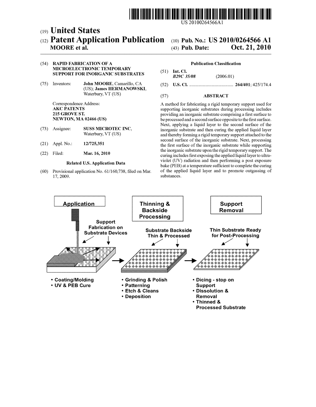 RAPID FABRICATION OF A MICROELECTRONIC TEMPORARY SUPPORT FOR INORGANIC SUBSTRATES - diagram, schematic, and image 01