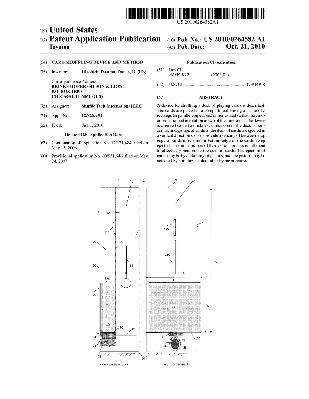 CARD SHUFFLING DEVICE AND METHOD - diagram, schematic, and image 01