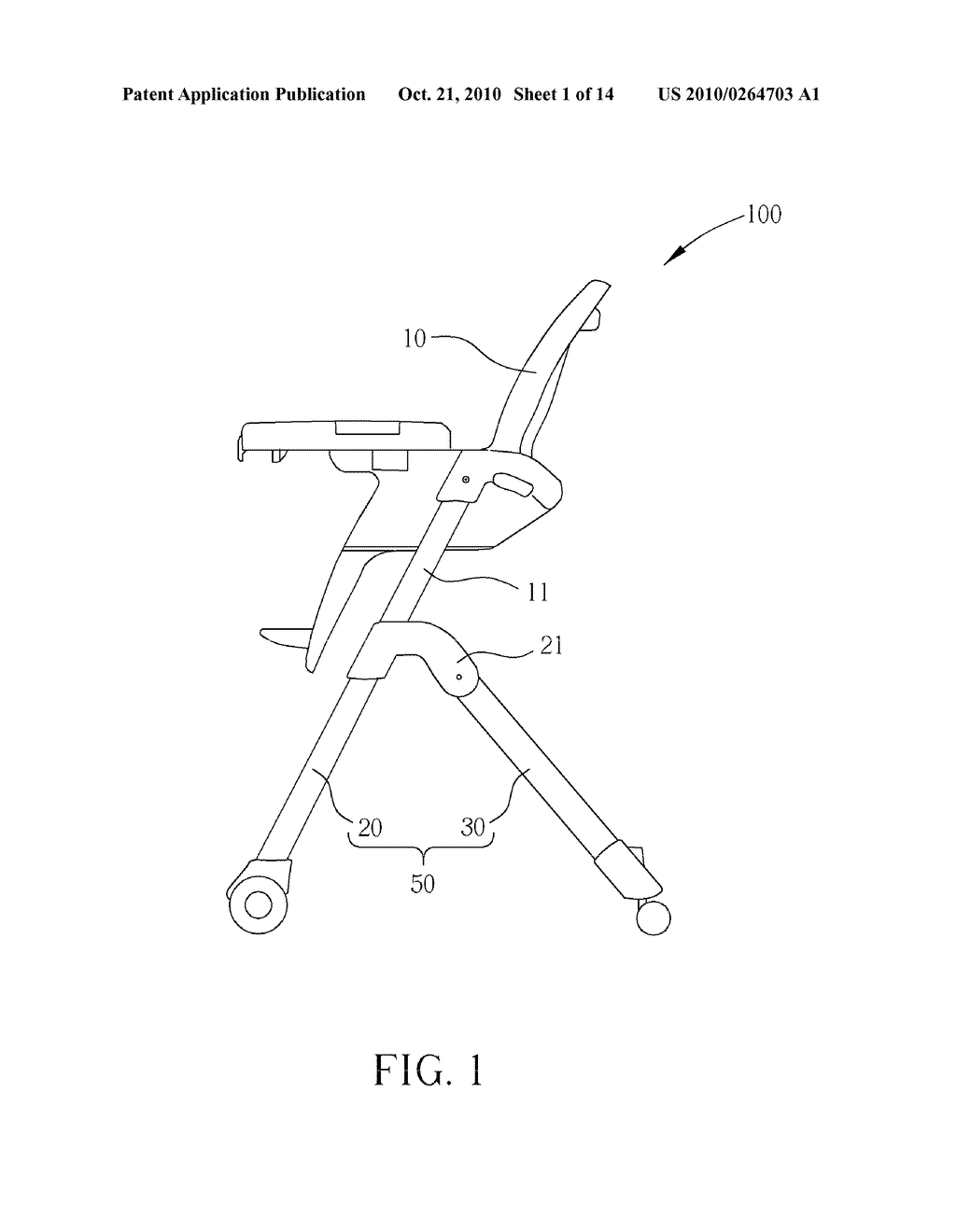 HIGH CHAIR FOLDING DEVICE AND HIGH CHAIR THEREOF - diagram, schematic, and image 02