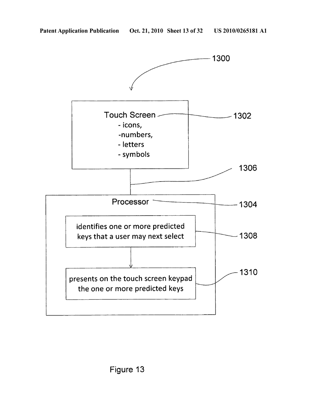 System, method and computer readable media for enabling a user to quickly identify and select a key on a touch screen keypad by easing key selection - diagram, schematic, and image 14