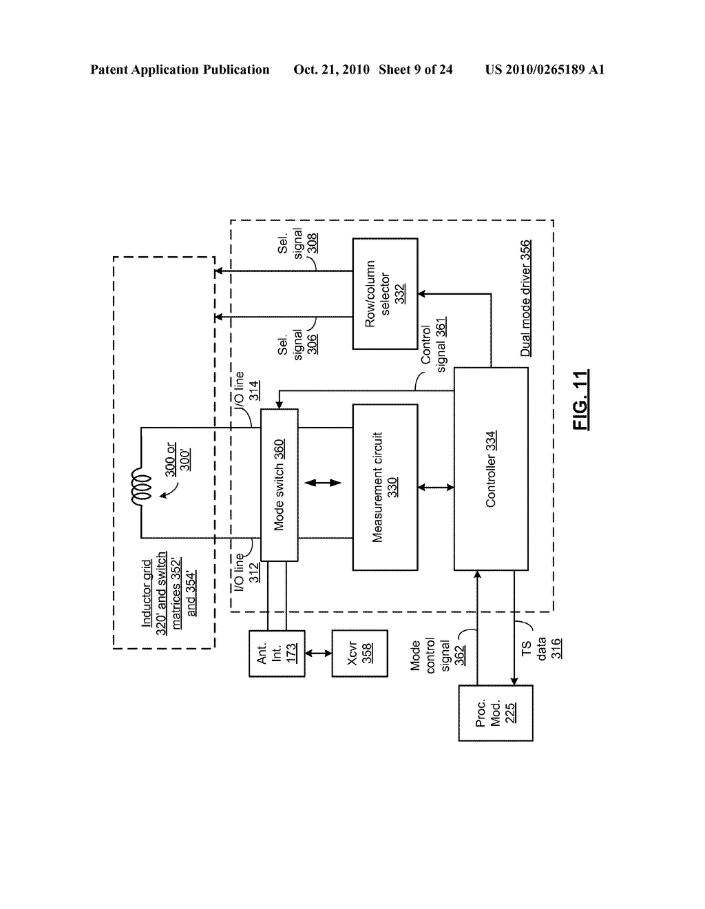 INDUCTIVE TOUCH SCREEN WITH INTEGRATED ANTENNA FOR USE IN A COMMUNICATION DEVICE AND METHODS FOR USE THEREWITH - diagram, schematic, and image 10