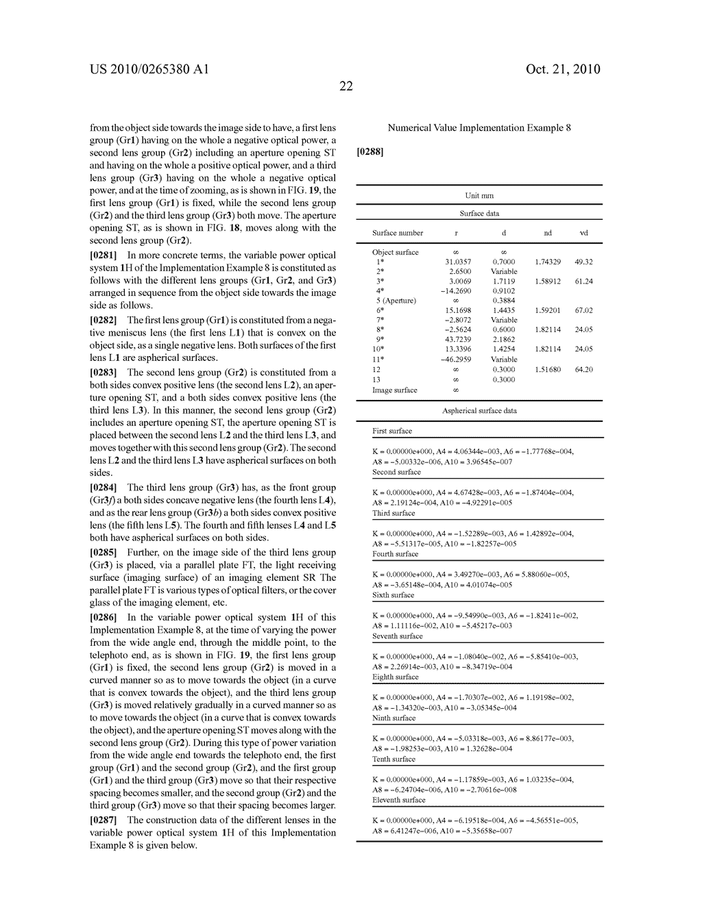 VARIABLE POWER OPTICAL SYSTEM, IMAGING DEVICE, AND DIGITAL DEVICE - diagram, schematic, and image 59