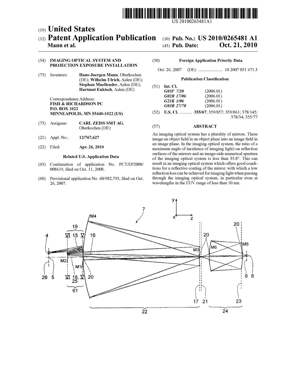 IMAGING OPTICAL SYSTEM AND PROJECTION EXPOSURE INSTALLATION - diagram, schematic, and image 01