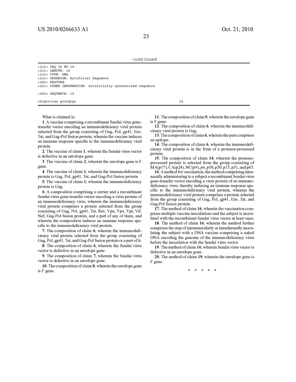 AIDS VIRUS VACCINES USING SENDAI VIRUS VECTOR - diagram, schematic, and image 36