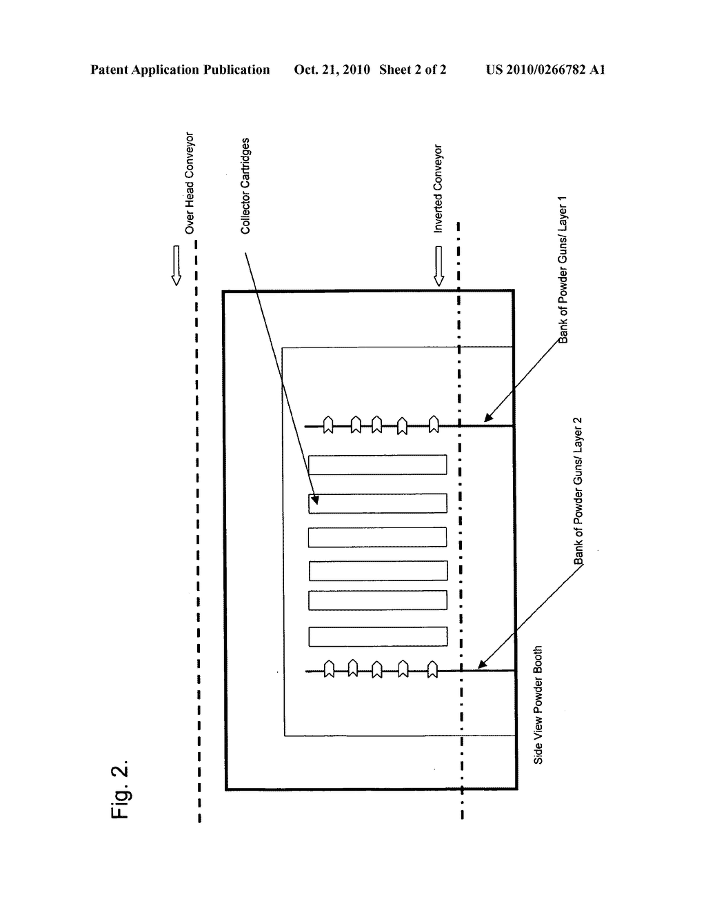 Method of powder coating-multiple layer powder applications of thermoset powder in a single booth for conductive and non-conductive substrates - diagram, schematic, and image 03