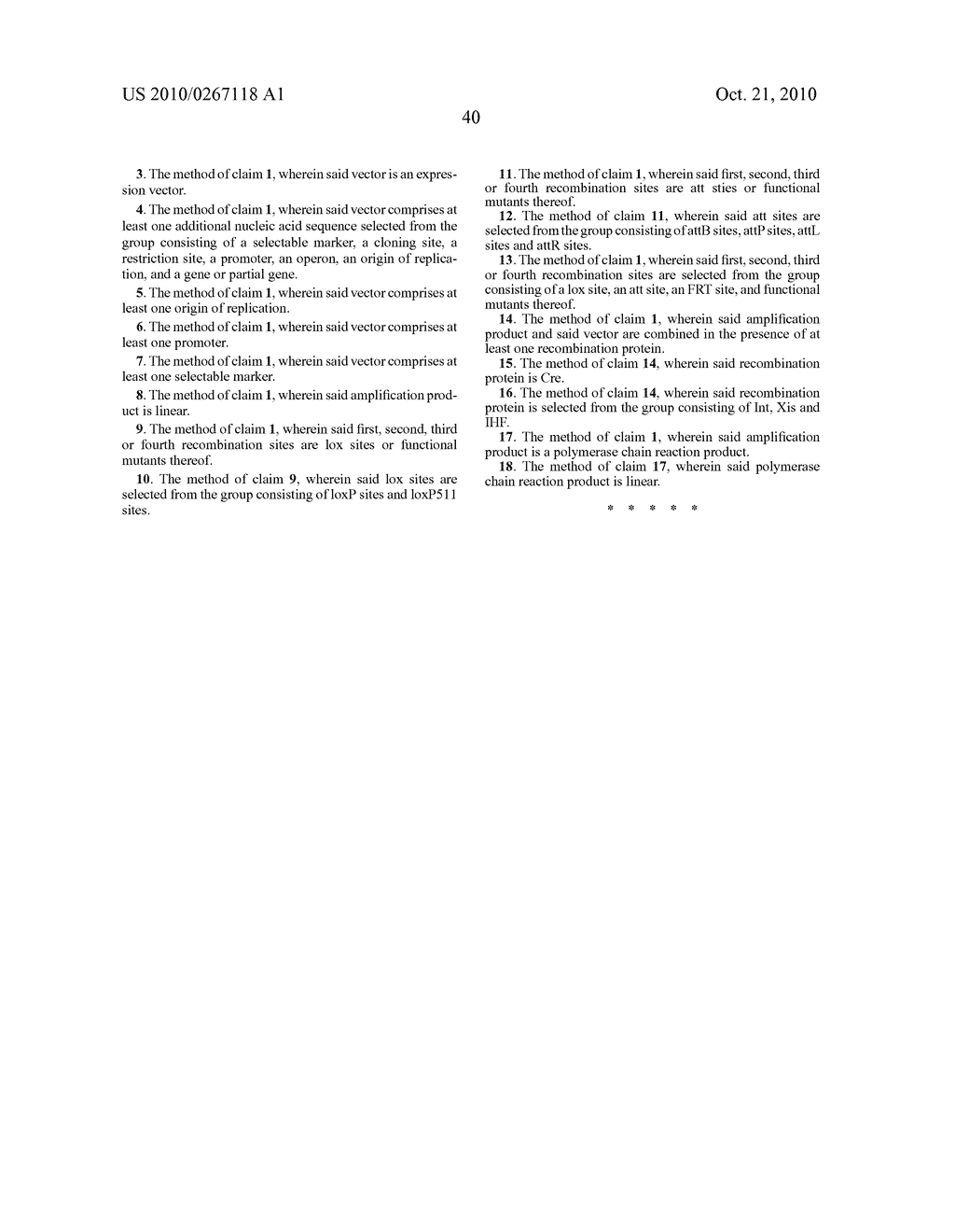 RECOMBINATIONAL CLONING USING NUCLEIC ACIDS HAVING RECOMBINATION SITES - diagram, schematic, and image 99