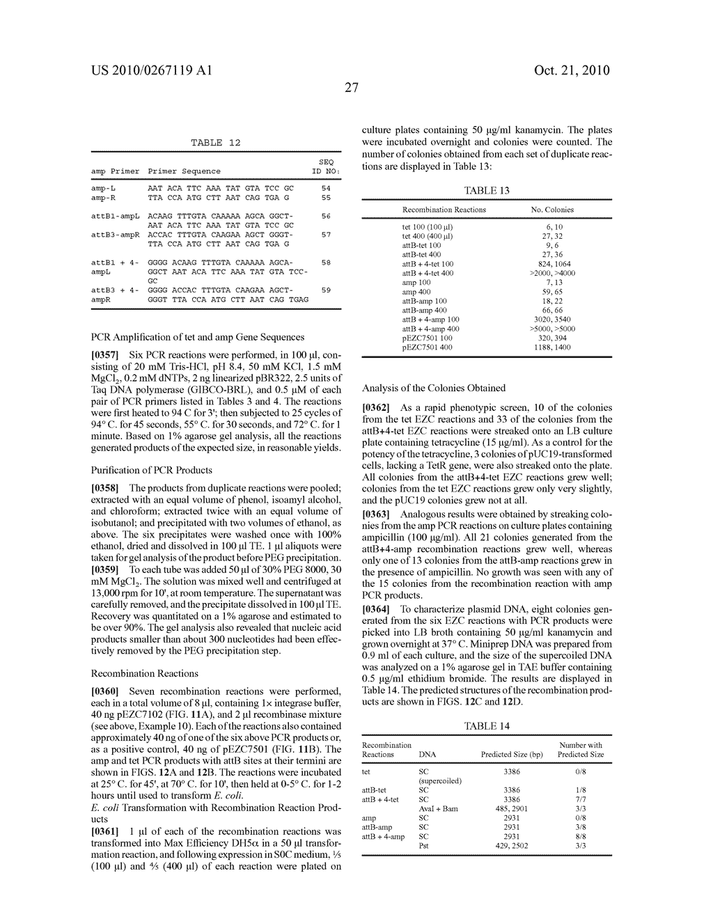 RECOMBINATIONAL CLONING USING NUCLEIC ACIDS HAVING RECOMBINATION SITES - diagram, schematic, and image 86