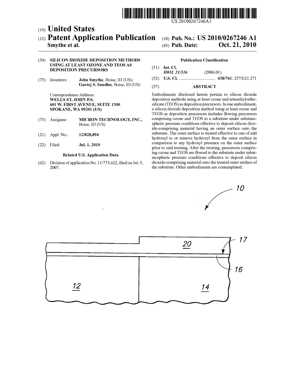 Silicon Dioxide Deposition Methods Using at Least Ozone and TEOS as Deposition Precursors - diagram, schematic, and image 01