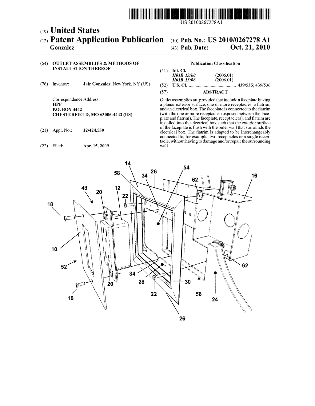 OUTLET ASSEMBLIES & METHODS OF INSTALLATION THEREOF - diagram, schematic, and image 01