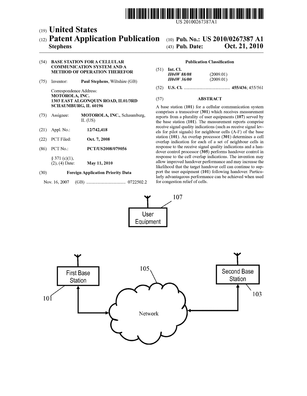 BASE STATION FOR A CELLULAR COMMUNICATION SYSTEM AND A METHOD OF OPERATION THEREFOR - diagram, schematic, and image 01