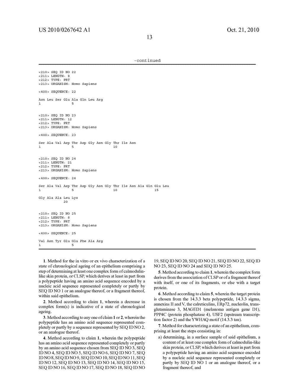 USE OF COMPLEX FORMS OF CALMODULIN-LIKE SKIN PROTEIN CLSP - diagram, schematic, and image 15