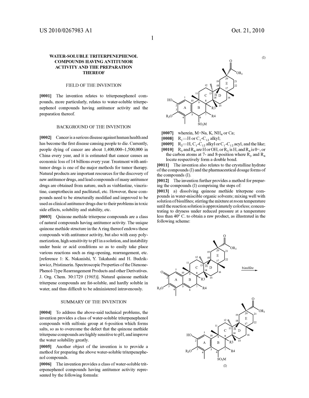 WATER-SOLUBLE TRITERPENEPHENOL COMPOUNDS HAVING ANTITUMOR ACTIVITY AND THE PREPARATION THEREOF - diagram, schematic, and image 02