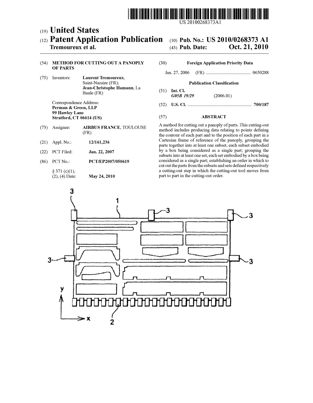 METHOD FOR CUTTING OUT A PANOPLY OF PARTS - diagram, schematic, and image 01