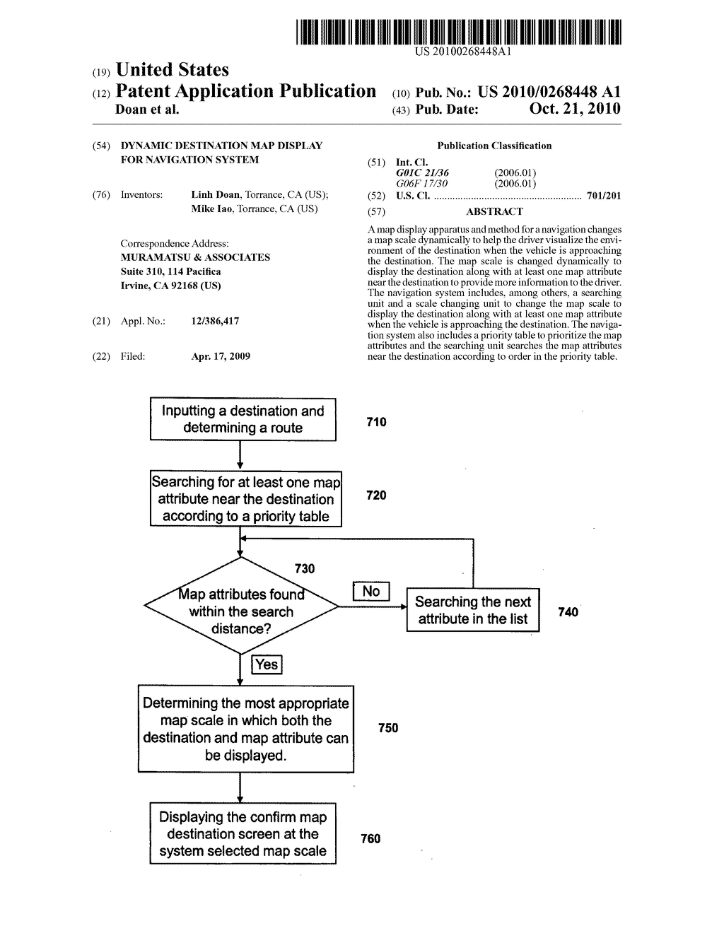 Dynamic destination map display for navigation system - diagram, schematic, and image 01