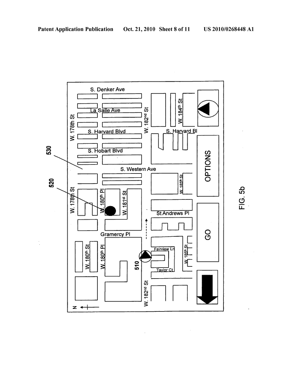 Dynamic destination map display for navigation system - diagram, schematic, and image 09