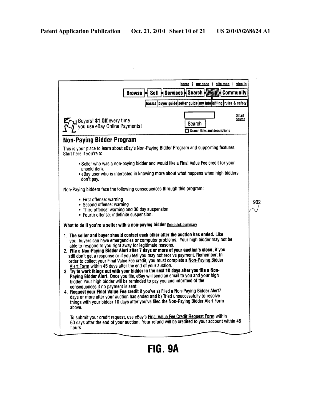 METHOD AND SYSTEM FOR DEALING WITH NON-PAYING BIDDERS RELATED TO NETWORK-BASED TRANSACTIONS - diagram, schematic, and image 11