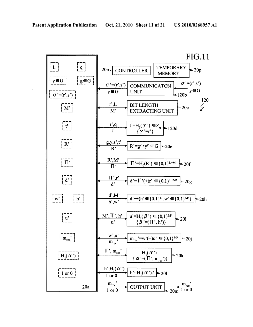 SIGNATURE GENERATING APPARATUS, SIGNATURE VERIFYING APPARATUS, AND METHODS AND PROGRAMS THEREFOR - diagram, schematic, and image 12