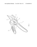 Gardening Shears Allowing Entrance of a User s Finger to Facilitate the User Holding the Gardening Shears diagram and image