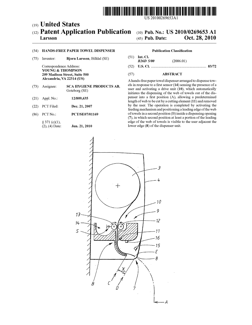 HANDS-FREE PAPER TOWEL DISPENSER - diagram, schematic, and image 01