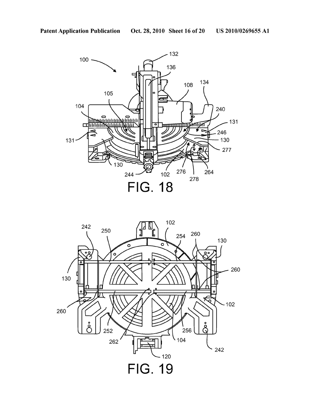 MITER SAW WITH CUTTING ALIGNMENT DEVICE ON A DUST CHUTE - diagram, schematic, and image 17
