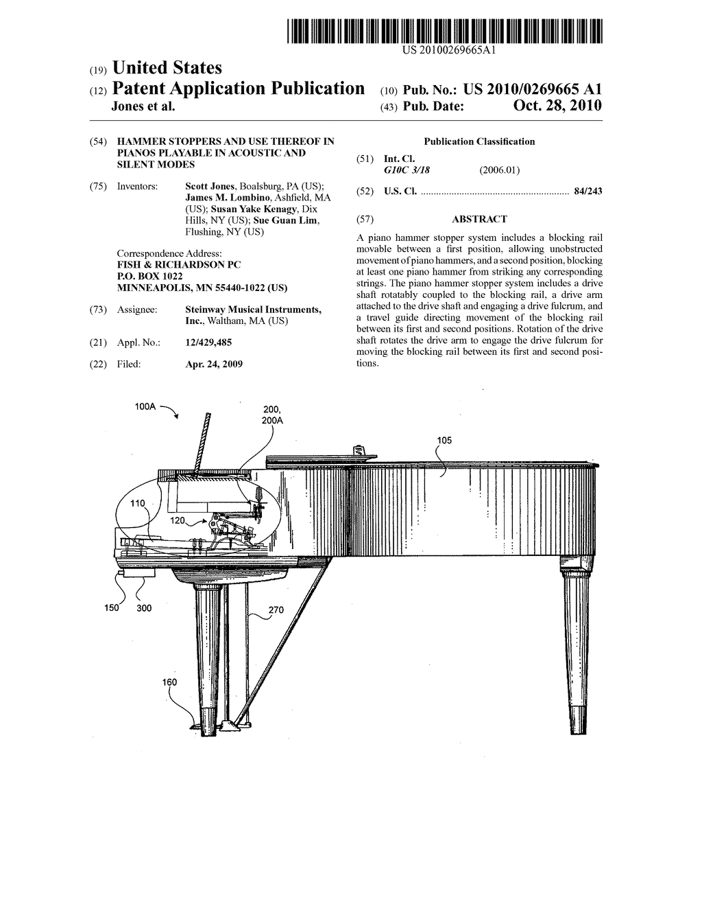 Hammer Stoppers And Use Thereof In Pianos Playable In Acoustic And Silent Modes - diagram, schematic, and image 01