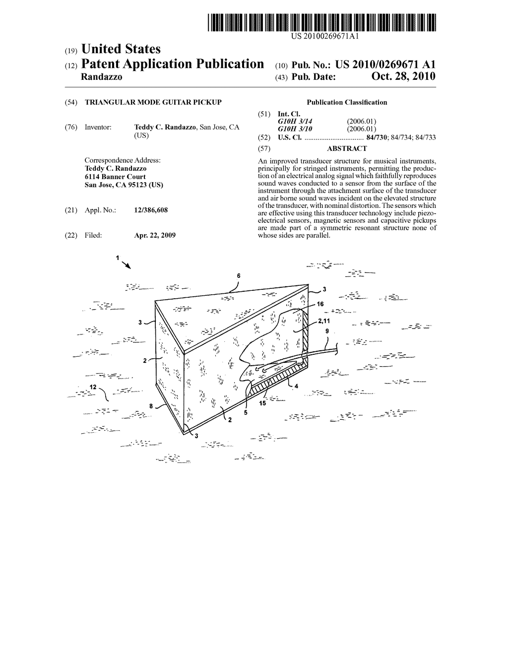 Triangular Mode Guitar Pickup - diagram, schematic, and image 01