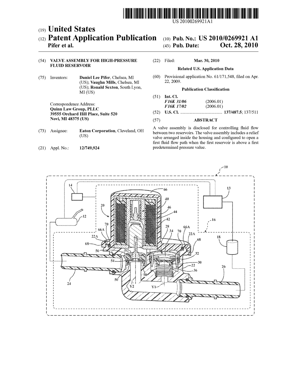 VALVE ASSEMBLY FOR HIGH-PRESSURE FLUID RESERVOIR - diagram, schematic, and image 01