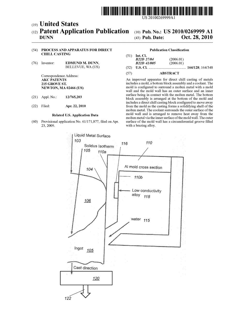 PROCESS AND APPARATUS FOR DIRECT CHILL CASTING - diagram, schematic, and image 01