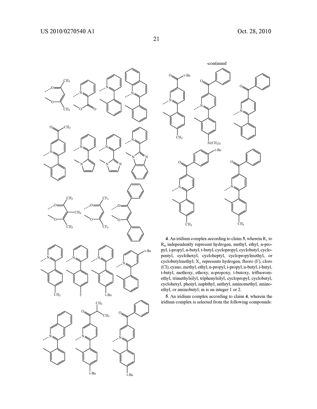 Iridium Complex Containing Carbazole-Substituted Pyridine and Phenyl Derivatives as Main Ligand and Organic Light-Emitting Diodes Containing the Same - diagram, schematic, and image 29