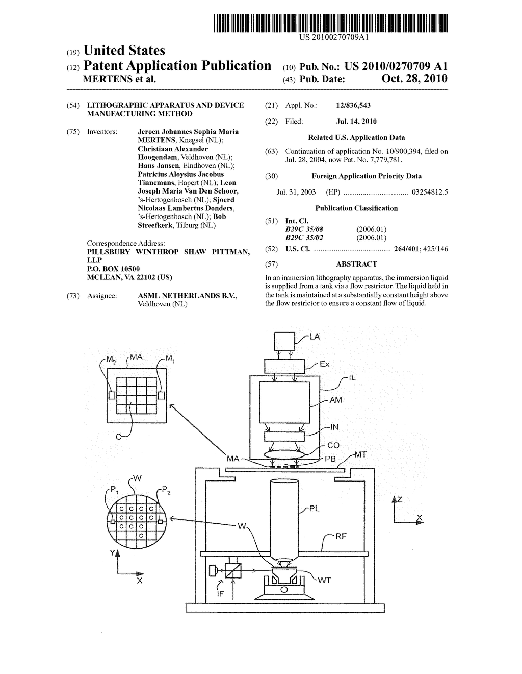 LITHOGRAPHIC APPARATUS AND DEVICE MANUFACTURING METHOD - diagram, schematic, and image 01