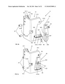 Displacement device for pivotally held separation elements and article of furniture diagram and image