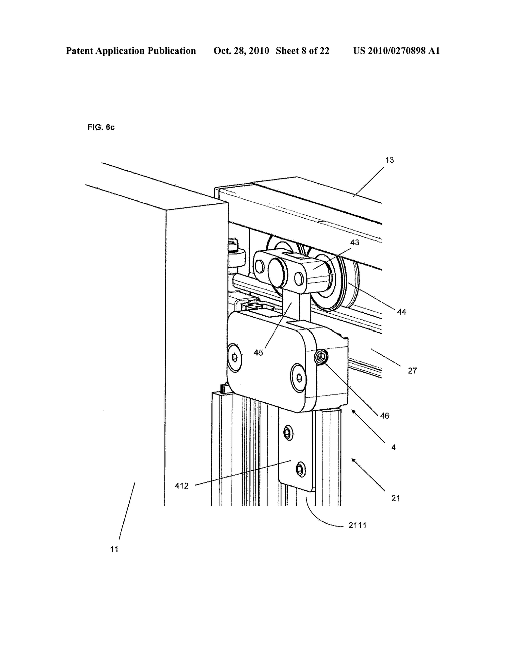 Displacement device for pivotally held separation elements and article of furniture - diagram, schematic, and image 09