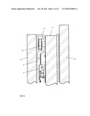 Displacement device for pivotally held separation elements and article of furniture diagram and image