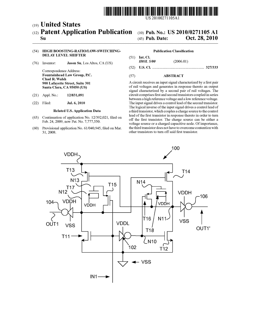 High Boosting-Ratio/Low-Switching-Delay Level Shifter - diagram, schematic, and image 01