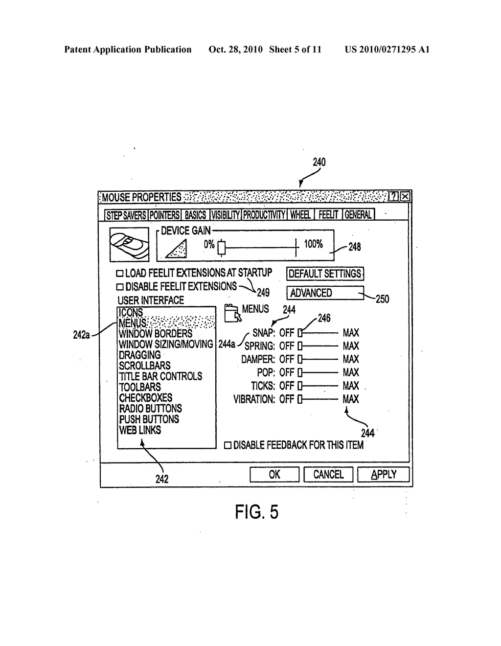 Force feedback system including multi-tasking graphical host environment and interface device - diagram, schematic, and image 06