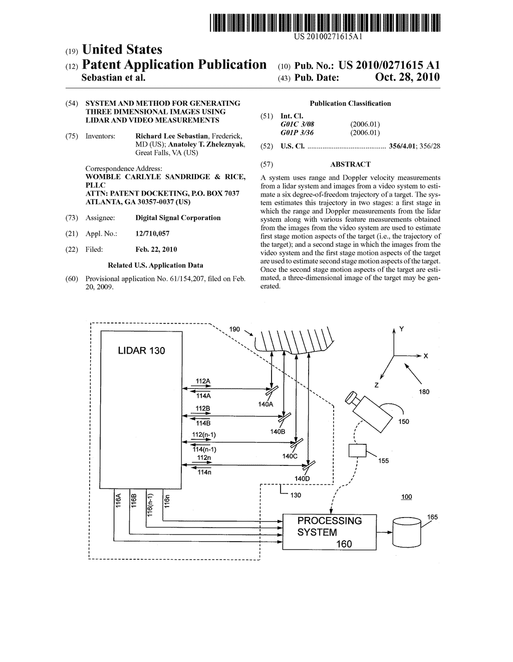 System and Method for Generating Three Dimensional Images Using Lidar and Video Measurements - diagram, schematic, and image 01
