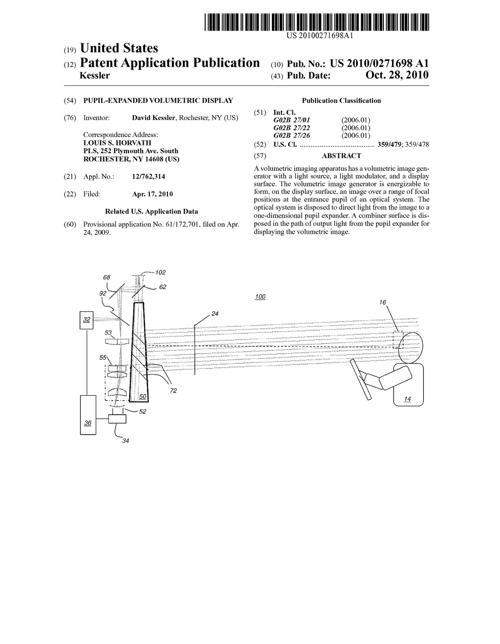 PUPIL-EXPANDED VOLUMETRIC DISPLAY - diagram, schematic, and image 01