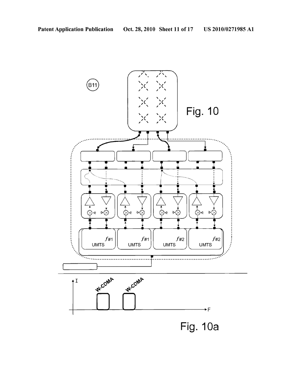 Device for receiving and transmitting mobile telephony signals with multiple transmit-receive branches - diagram, schematic, and image 12