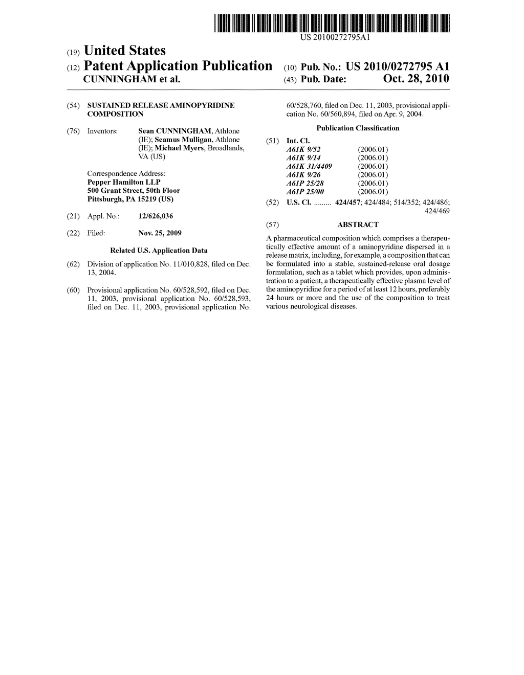 SUSTAINED RELEASE AMINOPYRIDINE COMPOSITION - diagram, schematic, and image 01