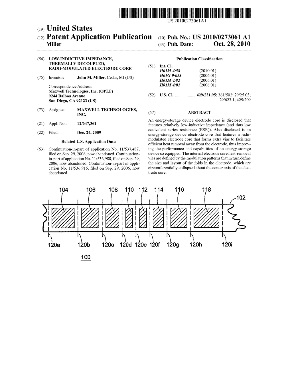 Low-inductive impedance, thermally decoupled, radii-modulated electrode core - diagram, schematic, and image 01