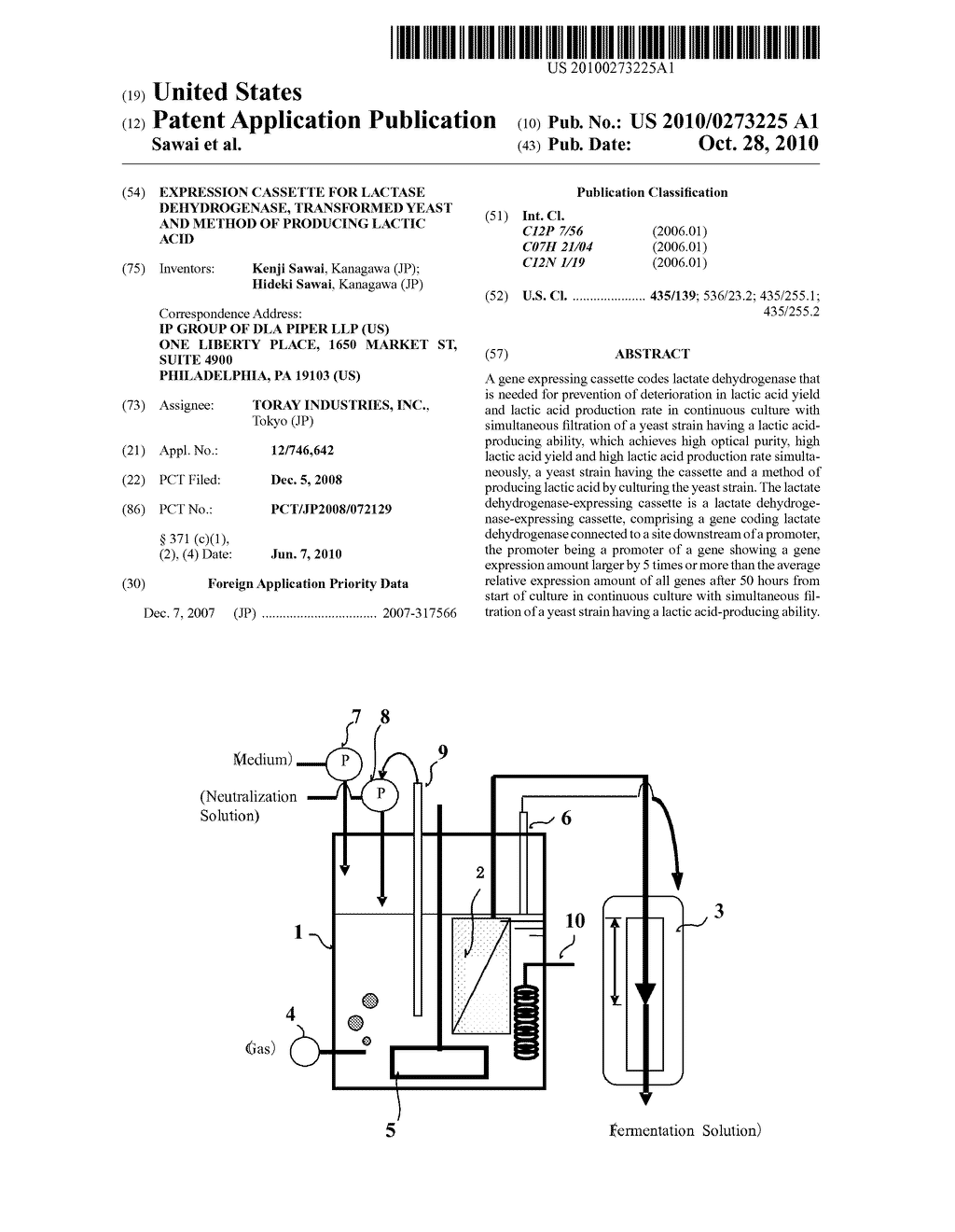 EXPRESSION CASSETTE FOR LACTASE DEHYDROGENASE, TRANSFORMED YEAST AND METHOD OF PRODUCING LACTIC ACID - diagram, schematic, and image 01