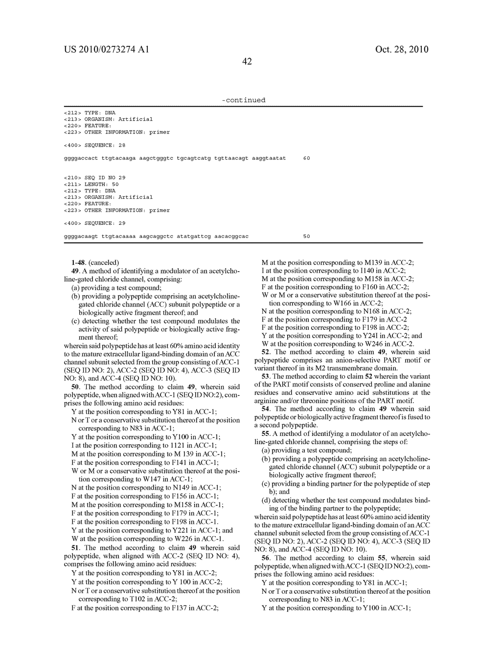 POLYNUCLEOTIDES ENCODING ACETYLCHOLINE-GATED CHLORIDE CHANNEL SUBUNITS OF CAENORHABDITIS ELEGANS - diagram, schematic, and image 54