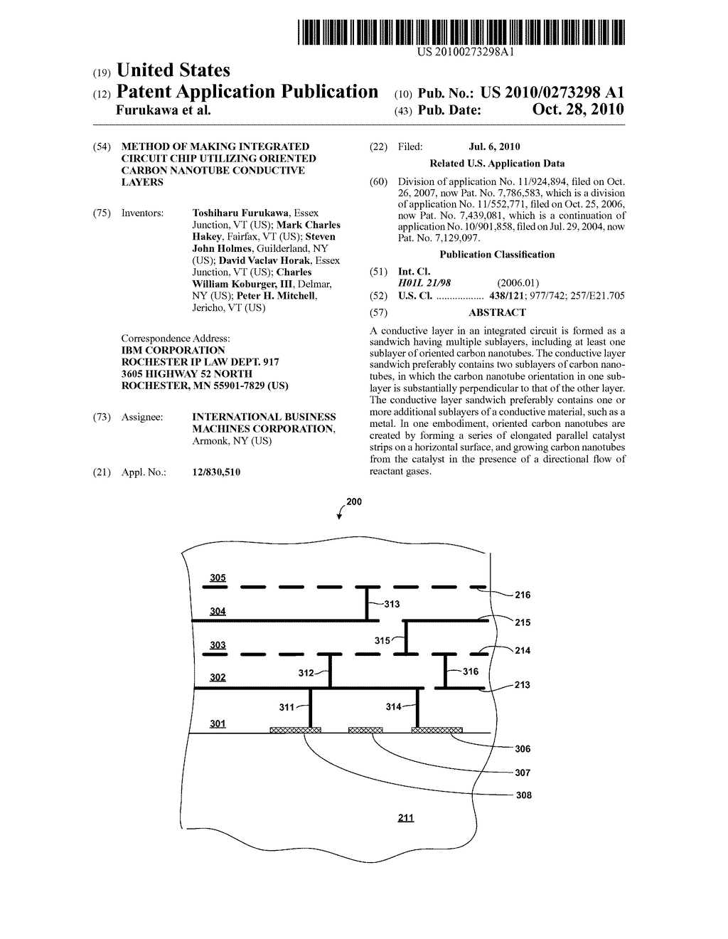Method of Making Integrated Circuit Chip Utilizing Oriented Carbon Nanotube Conductive Layers - diagram, schematic, and image 01