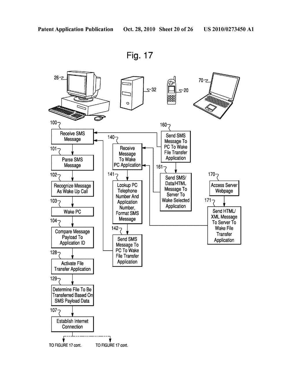 APPARATUS AND METHOD FOR ACTIVATING COMPUTER APPLICATIONS WITH SMS MESSAGING - diagram, schematic, and image 21