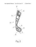 TIMING CHAIN PIVOTING GUIDE HAVING A RUBBER SPRING ELEMENT diagram and image