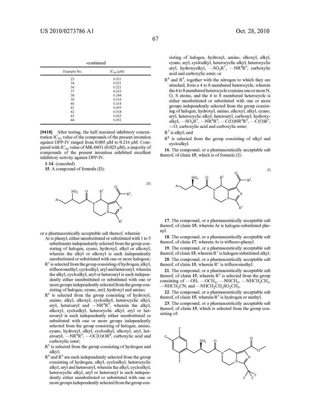 TETRAHYDRO-IMIDAZ0[1,5-A]PYRAZINE DERIVATIVES, PREPARATION PROCESS AND MEDICINAL USE THEREOF - diagram, schematic, and image 68